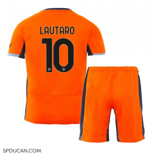 Dječji Nogometni Dres Inter Milan Lautaro Martinez #10 Rezervni 2023-24 Kratak Rukav (+ Kratke hlače)